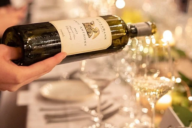 RiverBank wine being poured into a glass